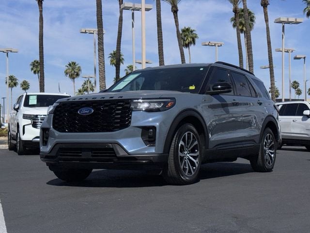 2025 Ford Explorer ST-Line in Blue — front three-quarter view