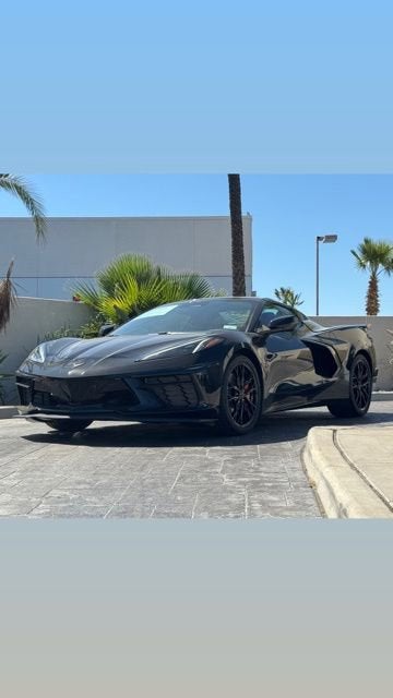 2026 Chevrolet Corvette Stingray 1LT in Black — front three-quarter view