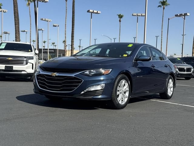2022 Chevrolet Malibu LT in Northsky Blue Metallic — front three-quarter view