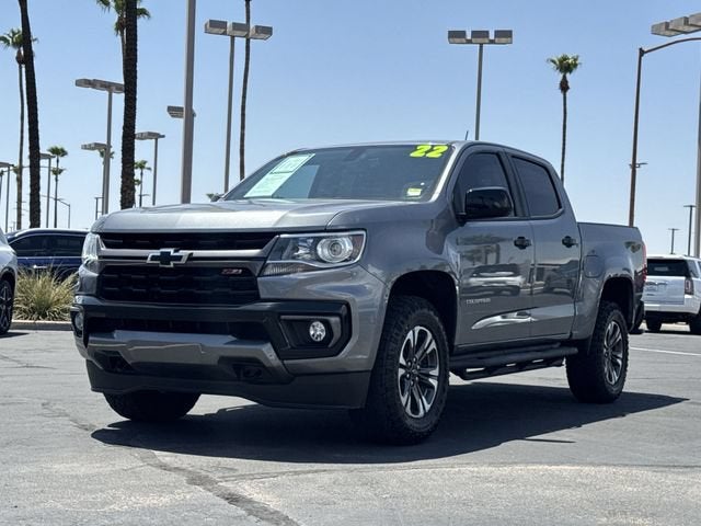 2022 Chevrolet Colorado Z71 in Satin Steel Metallic — front three-quarter view
