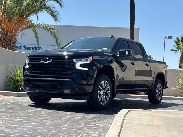 2026 Chevrolet Silverado 1500 RST in Black — front three-quarter view