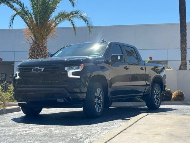 2026 Chevrolet Silverado 1500 RST in Black — front three-quarter view