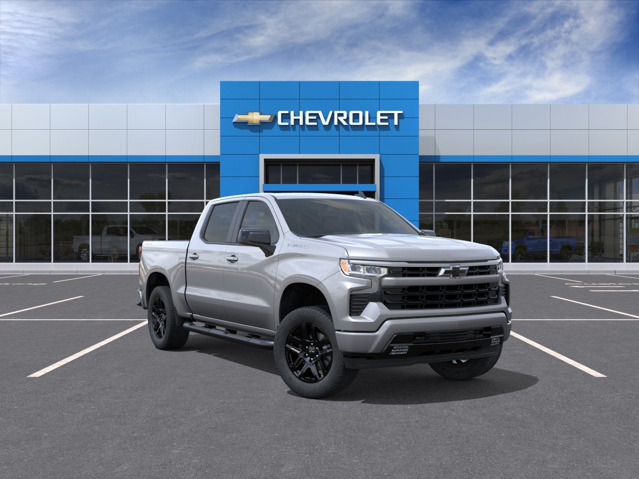 2026 Chevrolet Silverado 1500 RST in Sterling Gray Metallic — front three-quarter view