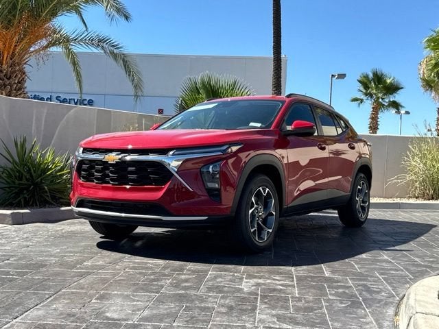 2026 Chevrolet Trax LT in Apex Red — front three-quarter view