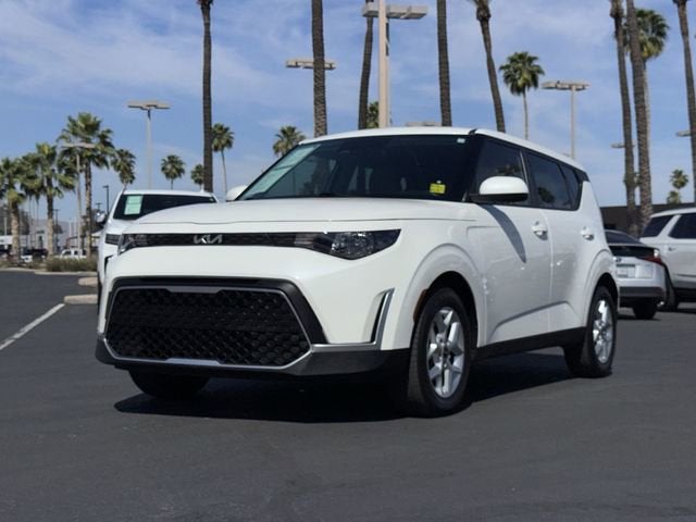 2024 Kia Soul LX in White — front three-quarter view