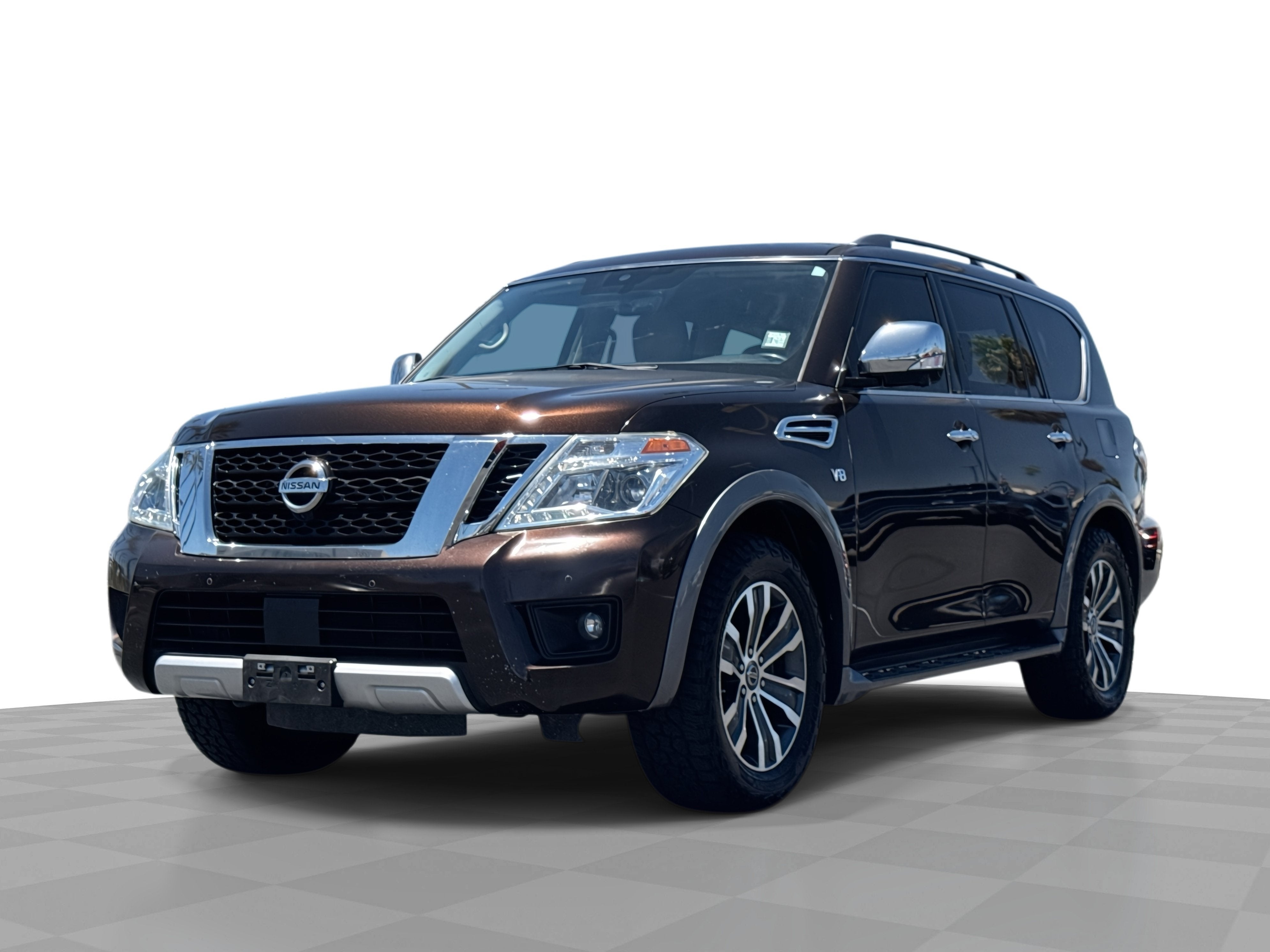 2018 Nissan Armada SL in Mocha Almond — front three-quarter view